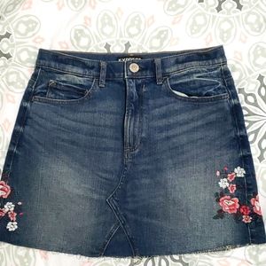 Express Jean Floral Embroidered Denim